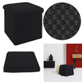 Folding Storage Pouffe Vels Atom, black