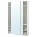 PAX / AULI Wardrobe with sliding doors, white/mirror glass, 150x44x236 cm