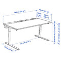 MITTZON Desk, birch veneer/white, 140x80 cm