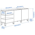 BESTÅ Storage combination with doors, white/Fällsvik anthracite, 180x42x74 cm
