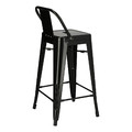 Bar Stool Paris Back Short 66cm, black