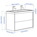ÄNGSJÖN / BACKSJÖN Wash-stnd w drawers/wash-basin/taps, high-gloss white, 100x48x69 cm