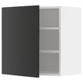 METOD Wall cabinet with shelves, white/Nickebo matt anthracite, 60x60 cm