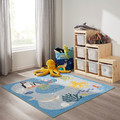BLÅVINGAD Rug, ocean animals pattern/multicolour, 133x133 cm