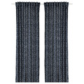 TRYSTÄVMAL Curtains, 1 pair, dark blue/white, 145x300 cm
