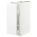 METOD Base cabinet/pull-out int fittings, white/Voxtorp high-gloss/white, 30x60 cm