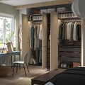 PAX / FORSAND Wardrobe combination, beige dark grey/beige, 250x60x236 cm