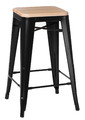 Bar Stool Paris Wood 65cm, pine/black