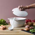 Soup Vase, Spoon & 6 Bowls