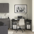 LAGKAPTEN / SPÄND Desk, black-brown/black, 140x60 cm