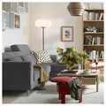 SLATORP 3-seat sofa with chaise longue, Hakebo dark grey