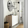 BESTÅ Storage combination with doors, white stained oak effect, Laxviken white, 120x40x74 cm