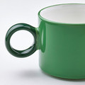 PIGGÅL Mug, white/green, 30 cl, 2 pack