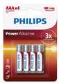 Philips Power Alkaline 4x AAA Batteries