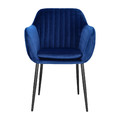 Upholstered Chair Emilia Velvet, 1pc, deep blue/black