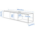 BESTÅ TV bench with doors, white, Selsviken high-gloss/beige, 180x42x38 cm