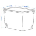 RYKTA Storage box with lid, transparent, 24x36x23 cm/14.5 l