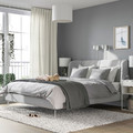 TUFJORD Upholstered bed frame, Tallmyra white/black/Luröy, Standard Double