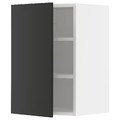 METOD Wall cabinet with shelves, white/Nickebo matt anthracite, 40x60 cm