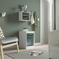 TROFAST Storage combination with box/trays, white turquoise/grey-blue, 34x44x56 cm