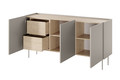 Three-Door Cabinet with Drawer Unit Desin 170, cashmere/nagano oak