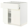 METOD / MAXIMERA Base cabinet with drawer/2 doors, white/Vallstena white, 80x60 cm