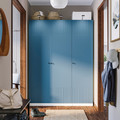 PAX / FYRUDDEN Wardrobe combination, white/blue, 150x58x201 cm