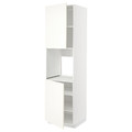 METOD High cab f oven w 2 doors/shelves, white/Vallstena white, 60x60x220 cm