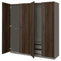 PAX / STORKLINTA Wardrobe combination, dark grey/dark brown stained oak effect, 200x60x201 cm