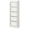 TROFAST Storage combination with boxes, white/white, 46x30x145 cm