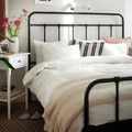 BANDKNIPPE Duvet cover and 2 pillowcases, white/green, 200x200/50x60 cm