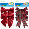 Craft Christmas Decoration Bow 2pcs, 1 set, assorted