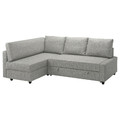 FRIHETEN / KLAGSHAMN Corner sofa-bed with storage, Faringe light grey