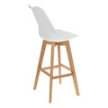 Bar Stool Norden Wood, high, PP, white