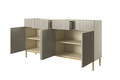 Cabinet with 4 Doors & 4 Drawers Nicole 200cm, cashmere, gold legs