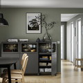 BESTÅ Storage combination with doors, dark grey Lappviken/Sindvik dark grey, 180x42x112 cm