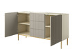 Cabinet with 2 Doors & 3 Drawers Nicole 150cm, cashmere/gold legs