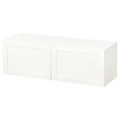 BESTÅ Wall-mounted cabinet combination, white/Hanviken white, 120x42x38 cm