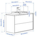 ÄNGSJÖN / BACKSJÖN Wash-stnd w drawers/wash-basin/tap, brown oak effect/grey stone effect, 102x49x71 cm