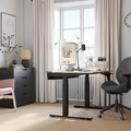 MITTZON Desk sit/stand, electric birch veneer/black, 120x60 cm