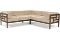 Garden Outdoor Corner Sofa, wood, dark brown, beige