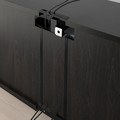 BESTÅ TV bench with doors, black-brown/Lappviken/Stubbarp light grey/beige, 120x42x74 cm