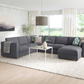 VIMLE Crnr sofa-bed, 5-seat w chaise lng, Gunnared medium grey