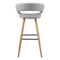 Bar Stool Grace, low, light grey