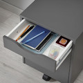 ALEX Drawer unit on castors, dark grey/black, 36x50 cm