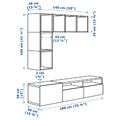 BESTÅ / EKET TV storage combination, white/black-brown, 180x40x170 cm