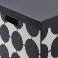 TJENA Storage box with lid, white black/dotted, 32x35x32 cm