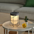 SOLVINDEN Table lamp, solar-powered/grey, 18 cm