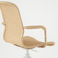 STIGBYGEL Swivel chair with armrests, beige/white