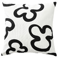 KLIPPBRÄCKA Cushion cover, white/black, 50x50 cm